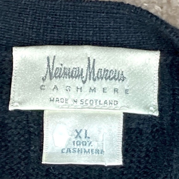 Neiman Marcus Cashmere Duster Cardigan Sweater Women XL Black Cable Knit Classic - Picture 11 of 11